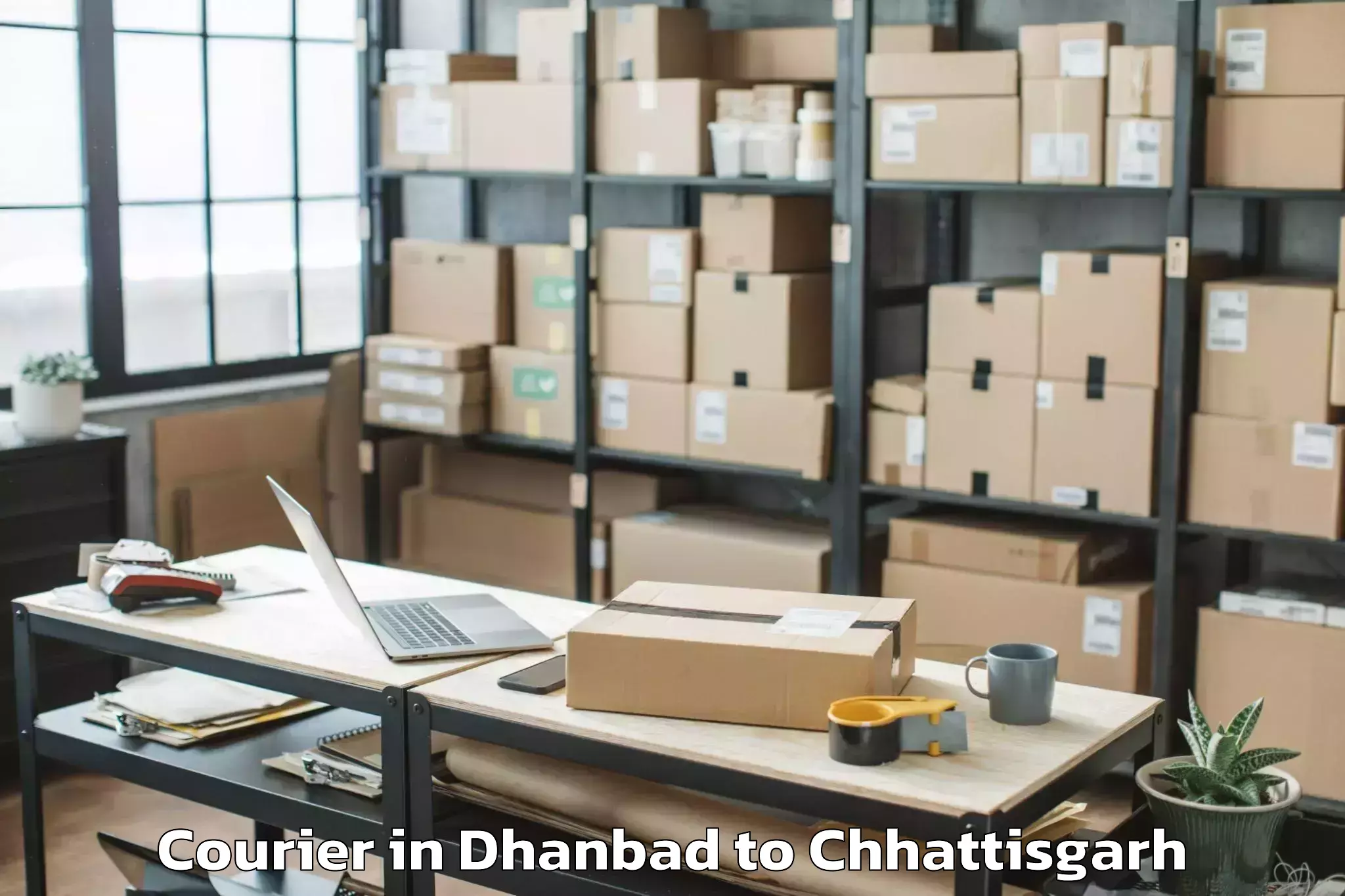 Reliable Dhanbad to Bhanupratappur Courier